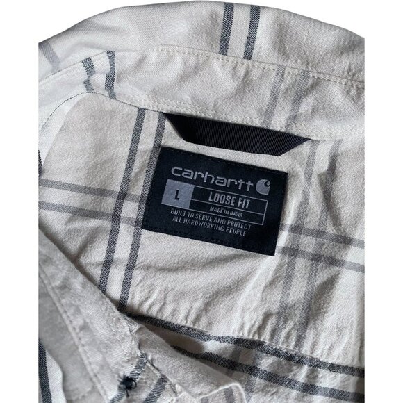 Carhartt Men's Loose Fit Midweight Short-Sleeve Plaid Shirt Size L - Picture 6 of 8